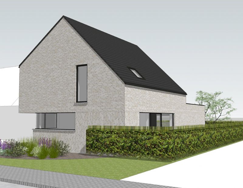 Nieuw te bouwen alleenstaande woning met vrije keuze van architectuur te Harelbeke.